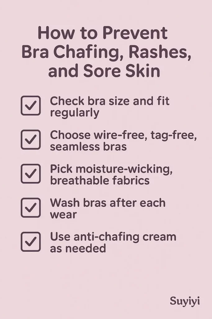 Bra Chafing Prevention Checklist